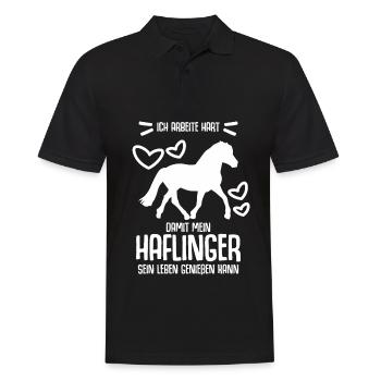 Haflinger Pferd Haflingers - Männer Poloshirt - Schwarz - Vorne - Kai (181cm)