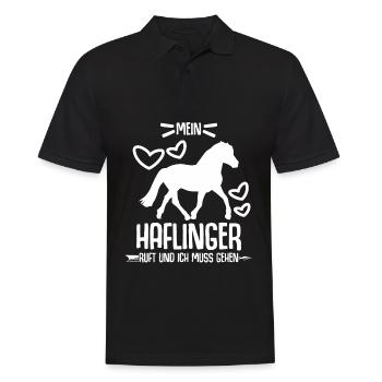 Mein Haflinger ruft - Männer Poloshirt - Schwarz - Vorne - Kai (181cm)