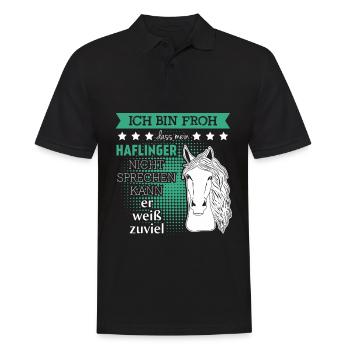 Haflinger Reiten Reiter Witz Pferde - Männer Poloshirt - Schwarz - Vorne - Kai (181cm)