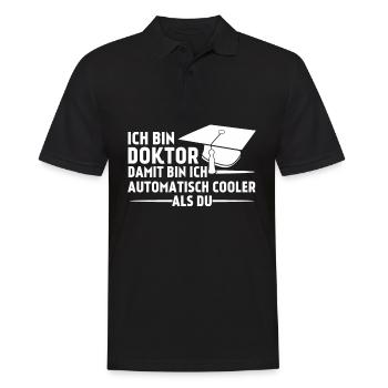 Doktortitel Doktorarbeit cooler Doktor - Männer Poloshirt - Schwarz - Vorne - Kai (181cm)