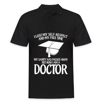 Doktor Doktortitel Doktorhut - Männer Poloshirt - Schwarz - Vorne - Kai (181cm)