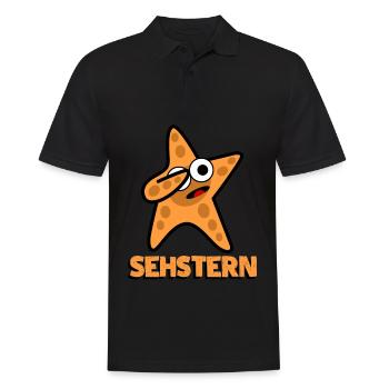 Seestern Sehstern Wortspiel Seesterne - Männer Poloshirt - Schwarz - Vorne - Kai (181cm)