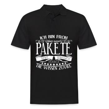 Paketzusteller Witz Paketbote - Männer Poloshirt - Schwarz - Vorne - Kai (181cm)