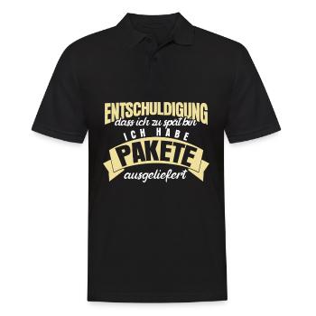 Paketzusteller Spruch Paketbote - Männer Poloshirt - Schwarz - Vorne - Kai (181cm)