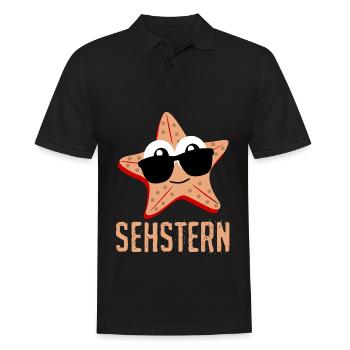 Seestern Sehstern Seesterne Sonnenbrille - Männer Poloshirt - Schwarz - Vorne - Kai (181cm)