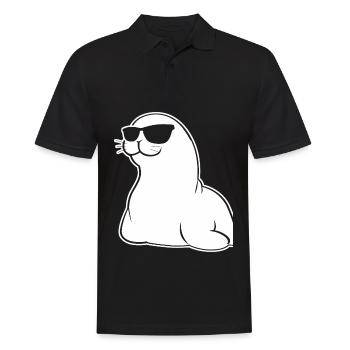Seal seal with sunglasses seal - Men's Polo Shirt - black - Front - Kai (181cm)