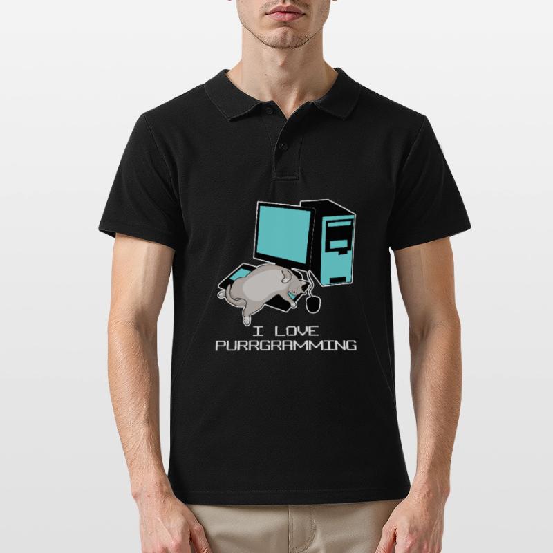 Programmeur Admin Computer Cat Polo Homme
