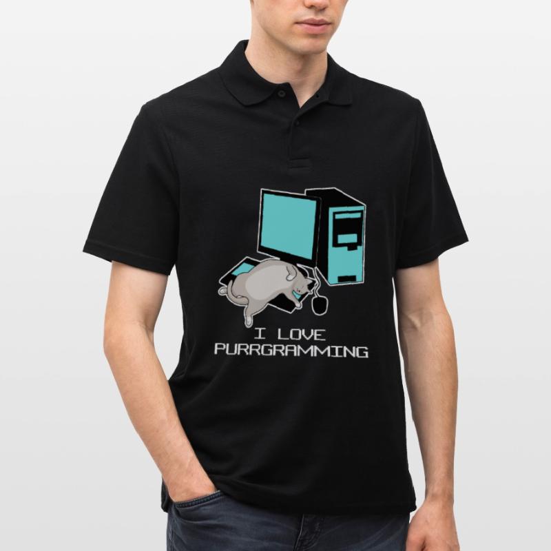 Programmeur Admin Computer Cat Polo Homme