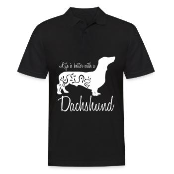 Dachshund Club Dachshund Wire-haired Dachshund - Men's Polo Shirt - black - Front - Kai (181cm)