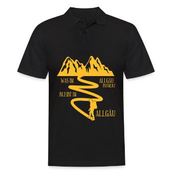 Allgäu Alpen Wandern Allgäuer - Männer Poloshirt - Schwarz - Vorne - Kai (181cm)