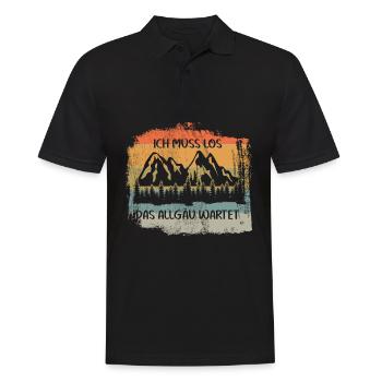 Allgäuer Alpen Allgäu - Männer Poloshirt - Schwarz - Vorne - Kai (181cm)