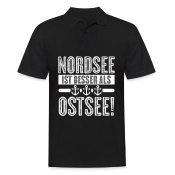 Nordsee ist besser Nordseeküste - Männer Poloshirt - Schwarz - Vorne - Kai (181cm)