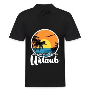 Urlaub Sommerurlaub Urlauber - Männer Poloshirt - Schwarz - Vorne - Kai (181cm)