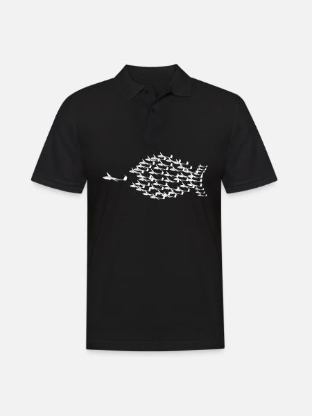 Glider Fish Glider Pilot - Men's Polo Shirt - black