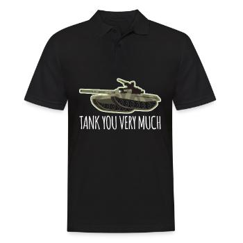 Panzer Spruch Kampfpanzer Panzerfahrer - Männer Poloshirt - Schwarz - Vorne - Kai (181cm)
