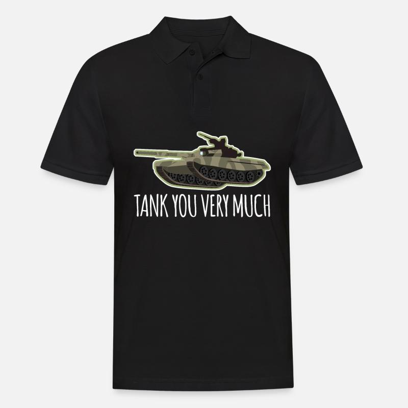 Panzer Spruch Kampfpanzer Panzerfahrer - Männer Poloshirt - Schwarz