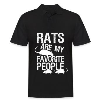 Ratte lustiger Spruch Ratten - Männer Poloshirt - Schwarz - Vorne - Kai (181cm)