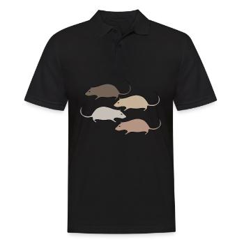 Mouse Rat Rats Mice - Men's Polo Shirt - black - Front - Kai (181cm)