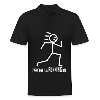 Laufen Sprinten Laufsport - Männer Poloshirt - Schwarz - Vorne - Kai (181cm)