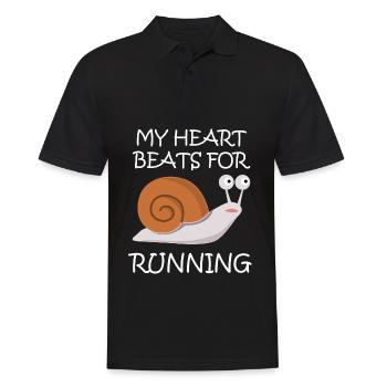 Laufen Sprinten Schnecke Laufsport - Männer Poloshirt - Schwarz - Vorne - Kai (181cm)