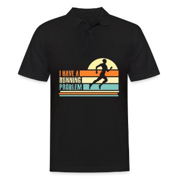 Running Race Retro Running - Men's Polo Shirt - black - Front - Kai (181cm)