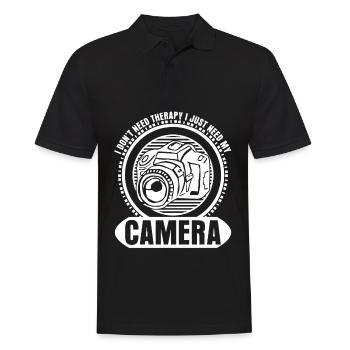 Camera Photographer Camera - Men's Polo Shirt - black - Front - Kai (181cm)