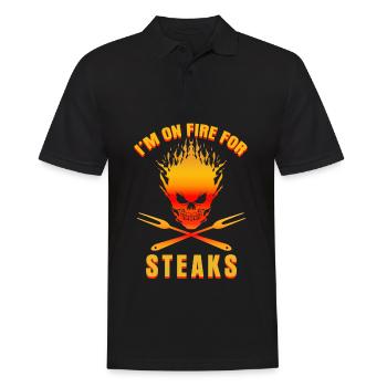 Grillades Steaks Grillmeister Barbecue - Polo Homme - noir - Devant - Kai (181cm)