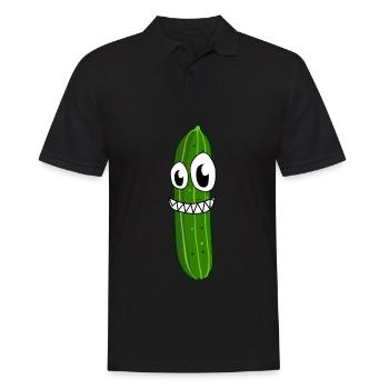 Gurken verrückte Gurke - Männer Poloshirt - Schwarz - Vorne - Kai (181cm)