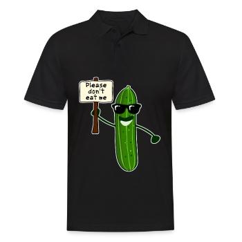 Gurke mit Sonnenbrille Gurken - Männer Poloshirt - Schwarz - Vorne - Kai (181cm)
