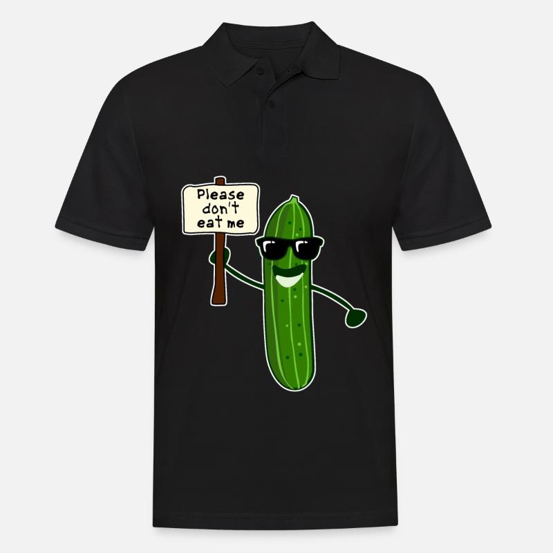 Gurke mit Sonnenbrille Gurken - Männer Poloshirt - Schwarz