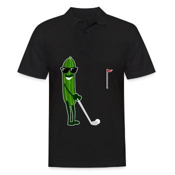 Gurke spielt Golf Gurken - Männer Poloshirt - Schwarz - Vorne - Kai (181cm)