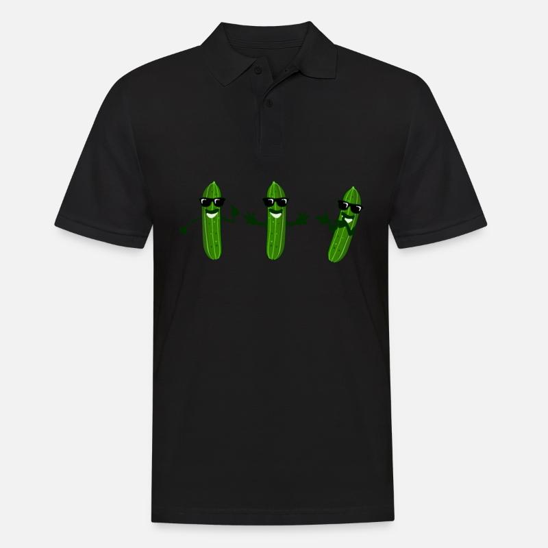Gurken mit Sonnenbrille Gurke - Männer Poloshirt - Schwarz
