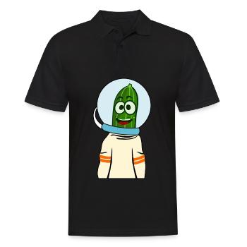 Gurke im Weltraum Astronauten Gurken - Männer Poloshirt - Schwarz - Vorne - Kai (181cm)