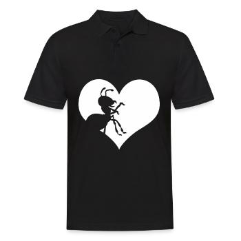 Ant Heart Ants - Men's Polo Shirt - black - Front - Kai (181cm)
