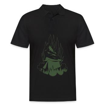 Feu de camp Randonnée en plein air Camping - Polo Homme - noir - Devant - Kai (181cm)
