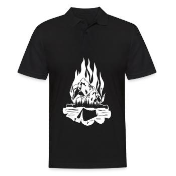 Feu de camp, Plein air, Randonnée pédestre, Camping, Feu - Polo Homme - noir - Devant - Kai (181cm)