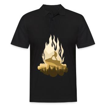Randonnée en plein air Camping Feu de camp - Polo Homme - noir - Devant - Kai (181cm)