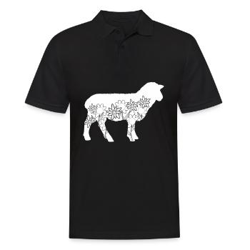 Schaf Blumen Schafe Blüten Schäfchen - Männer Poloshirt - Schwarz - Vorne - Kai (181cm)