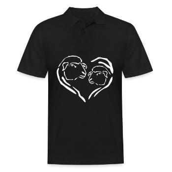 Schaf Herz Schafe Schäfchen - Männer Poloshirt - Schwarz - Vorne - Kai (181cm)