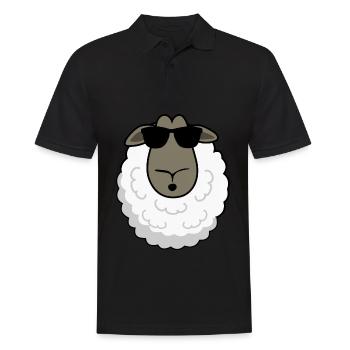 Sheep with sunglasses Sheep sheep - Men's Polo Shirt - black - Front - Kai (181cm)