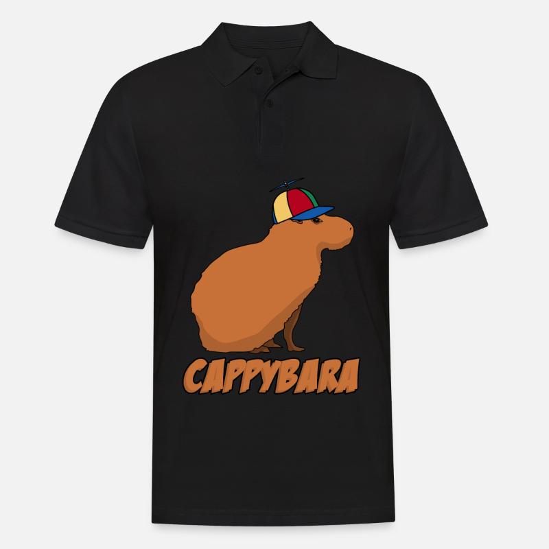 Capybara avec capybaras Cappy - Polo Homme - noir