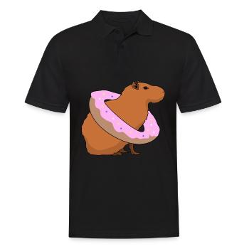 Capybara Donut Capybaras - Männer Poloshirt - Schwarz - Vorne - Kai (181cm)