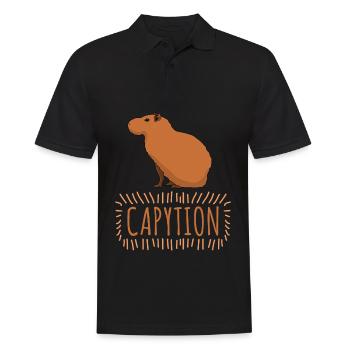 Capybara Caption Capybaras - Männer Poloshirt - Schwarz - Vorne - Kai (181cm)