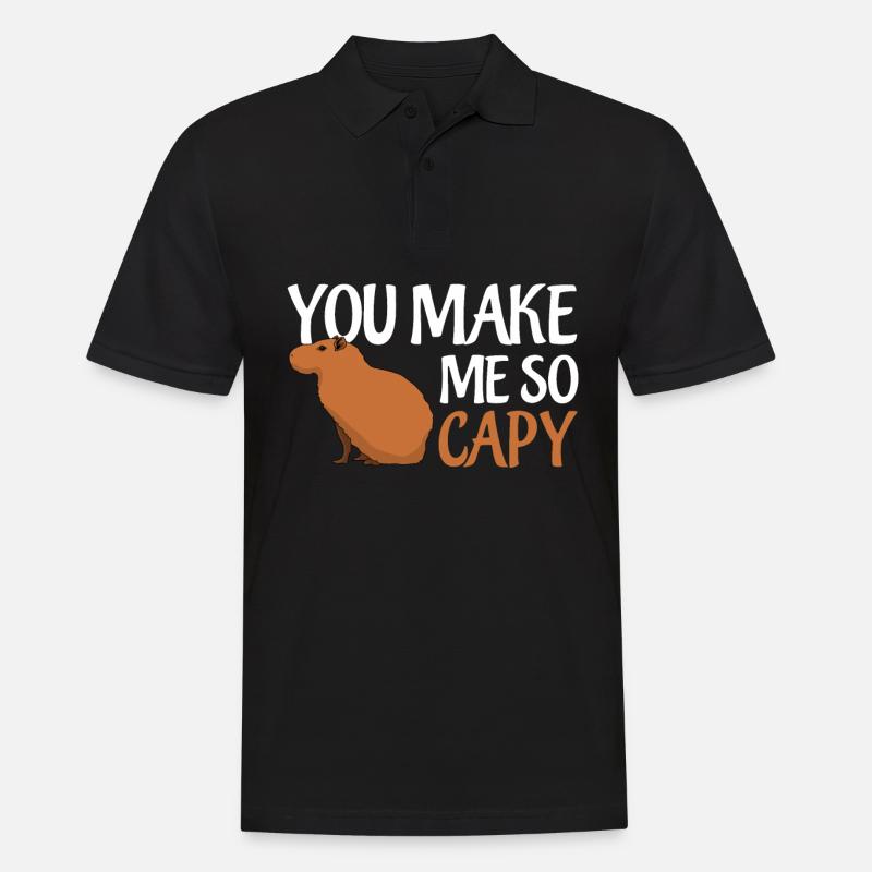 Capybara Happy Capybaras - Männer Poloshirt - Schwarz