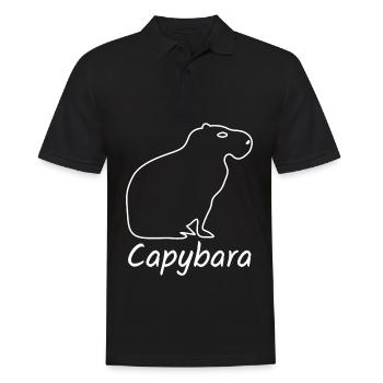 Capybara Wasserschwein Capybaras - Männer Poloshirt - Schwarz - Vorne - Kai (181cm)
