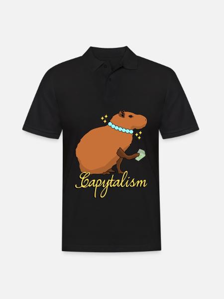 Capybara Kapitalismus Capybaras - Männer Poloshirt - Schwarz