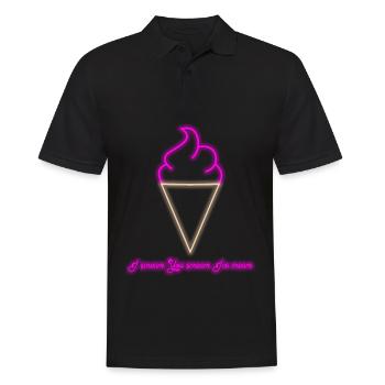 Eis Eiscreme Spruch Eisbecher - Männer Poloshirt - Schwarz - Vorne - Kai (181cm)