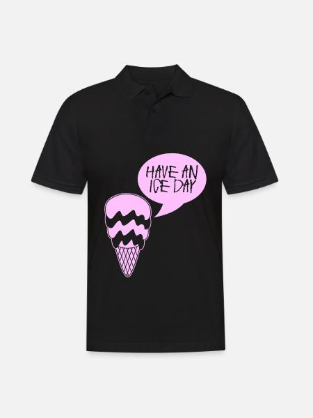 Eis Eisbecher Eiscreme - Männer Poloshirt - Schwarz