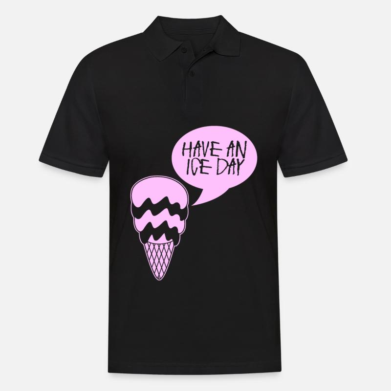 Eis Eisbecher Eiscreme - Männer Poloshirt - Schwarz