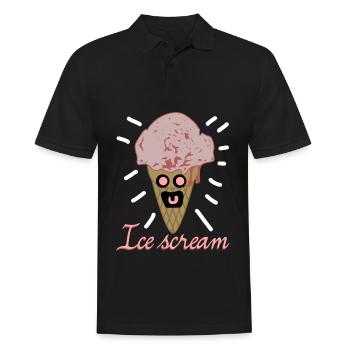 Eis Eiscreme Gespenst - Männer Poloshirt - Schwarz - Vorne - Kai (181cm)